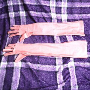 PEACH SATIN GLOVES Dazzle Bridal Bridesmaid Prom Pastel Orange Wedding Formal